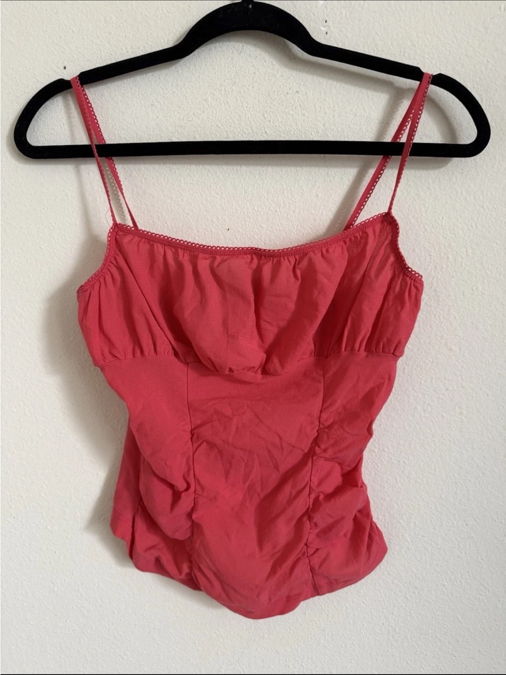 Vintage Y2K Rampage Coral Pink Mesh Corset Style Cami Top Size M